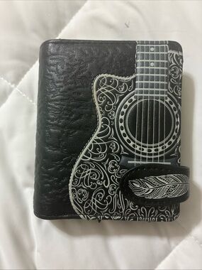Black Guitar-Print Women's Wallet